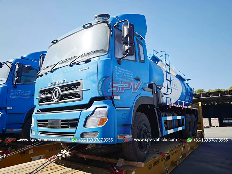 1 Unit of DONGFENG 16,000 Liters Combined Sewer Cleaning and Jetting Truck Loaded onto Frame Container